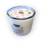 Evolve Botanica Rocks Candle - Gin & Juniper (Wood Wick Prehnite Gemstone Soy Candle)