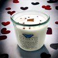Love Potion #9 Rocks candle with Garnet & Rose Quartz — saffron, plum & cinnamon