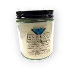 Evolve Botanica Classic 9oz Jam Jar Crystal Soy Candle - Beach & Bamboo (Sunstone)