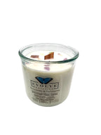 Rocks Candle - Rainbows & Unicorns (Wood Wick Rainbow Fluorite Gemstone Soy Candle) Evolve Botanica