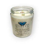 Classic 9oz Jam Jar Crystal Soy Candle - Gin & Juniper (Prehnite)