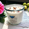 It Girl Rocks candle with Sunstone & Red Jasper — lemon, roses & tonka bean