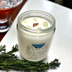 Classic 9oz Jam Jar Crystal Soy Candle - Gin & Juniper (Prehnite)