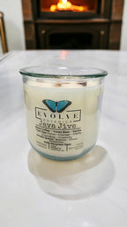 Rocks Candle - Java Jive (Wood Wick Tiger Eye & Smoky Quartz Gemstone Soy Candle)