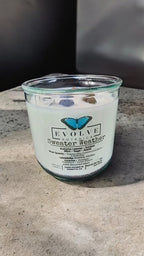 Evolve Botanica Rocks Candle - Sweater Weather (Wood Wick, Howlite (Patience, Peace), Labradorite (Shielding, Intuition), Sodalite (Nurturing, Awareness), Soy Candle)