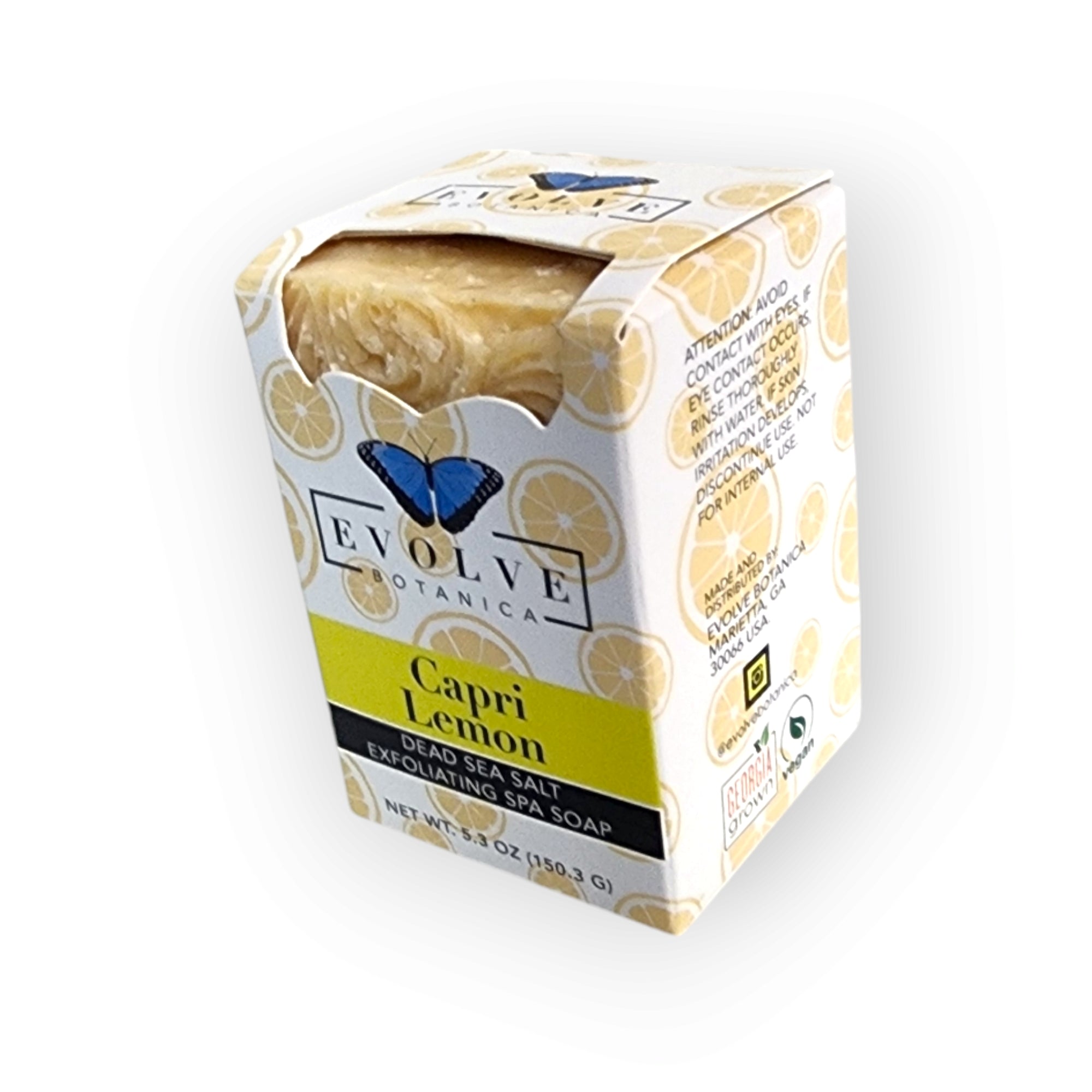 Capri Lemon Salt Bar - Exfoliating Citrus Dead Sea Salt Scrub