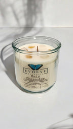 Evolve Botanica Rocks Candle - Main Character (Wood Wick Citrine & Snow Quartz Gemstone Soy Candle)