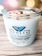 Rocks Candle - Clove & Clementine (Wood Wick, Carnelian & Citrine, Soy Candle)