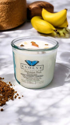 Evolve Botanica Rocks Candle - Banana Nut Brulee (Wood Wick Citrine & Tiger Eye Gemstone Soy Candle)
