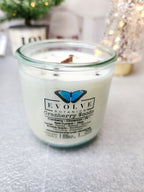 Evolve Botanica Rocks Candle - Cranberry Woods (Garnet & Smokey Quartz)
