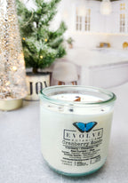Evolve Botanica Rocks Candle - Cranberry Woods (Garnet & Smokey Quartz)
