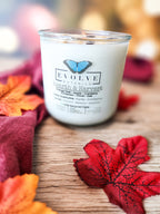 Evolve Botanica Rocks Candle - Hearth & Harvest (Wood Wick, Yellow Aventurine & Garnet, Soy Candle)