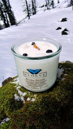 Evolve Botanica Rocks Candle - White Birch (Wood Wick Snow Quartz & Onyx Gemstone Soy Candle)