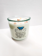Evolve Botanica Rocks Candle - Georgia Peach (Wood Wick Gemstone Soy Candle)