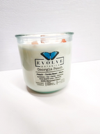 Evolve Botanica Rocks Candle - Georgia Peach (Wood Wick Gemstone Soy Candle)