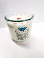 Evolve Botanica Rocks Candle - Georgia Peach (Wood Wick Gemstone Soy Candle)
