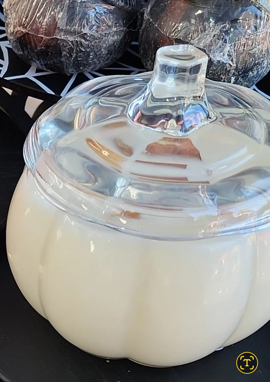 Pumpkin Tourine Candy Dish - Vanilla Marshmallow (Golden Healer Quartz)