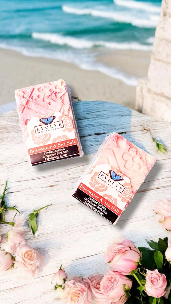 Evolve Botanica Specialty Soap - Rosewater & Sea Salt (Limited Edition Salt Bar)