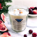 Evolve Botanica Classic 9oz Jam Jar Crystal Soy Candle - Cranberry Fig (Carnelian)