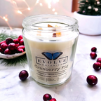 Evolve Botanica Classic 9oz Jam Jar Crystal Soy Candle - Cranberry Fig (Carnelian)