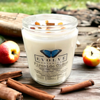 Evolve Botanica Classic 9oz Jam Jar Crystal Soy Candle - Fireside Cider (Carnelian & Tigers Eye)