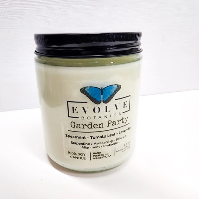 Eovlve Botanica Classic 9oz Jam Jar Crystal Soy Candle - Garden Party