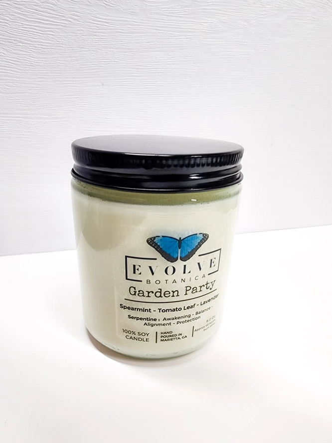 Eovlve Botanica Classic 9oz Jam Jar Crystal Soy Candle - Garden Party