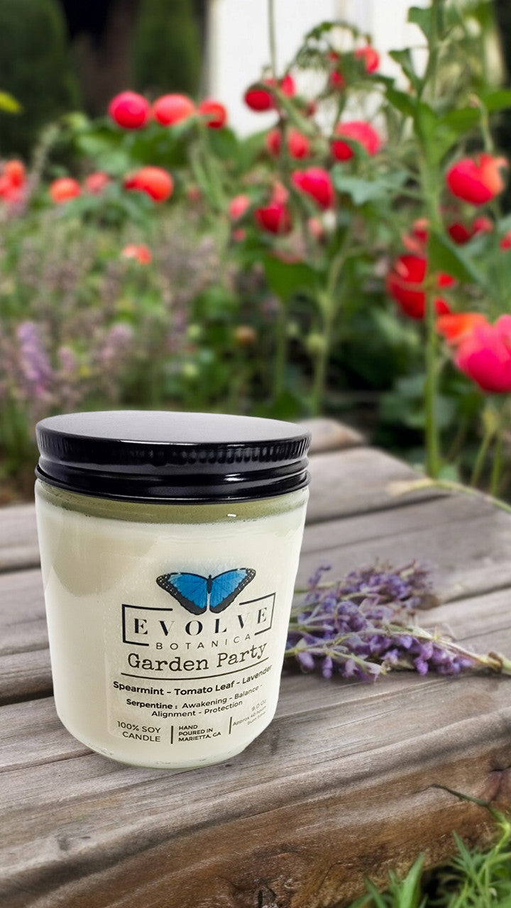 Eovlve Botanica Classic 9oz Jam Jar Crystal Soy Candle - Garden Party