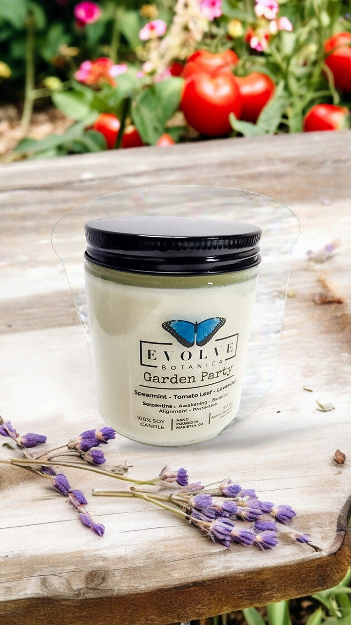 Eovlve Botanica Classic 9oz Jam Jar Crystal Soy Candle - Garden Party