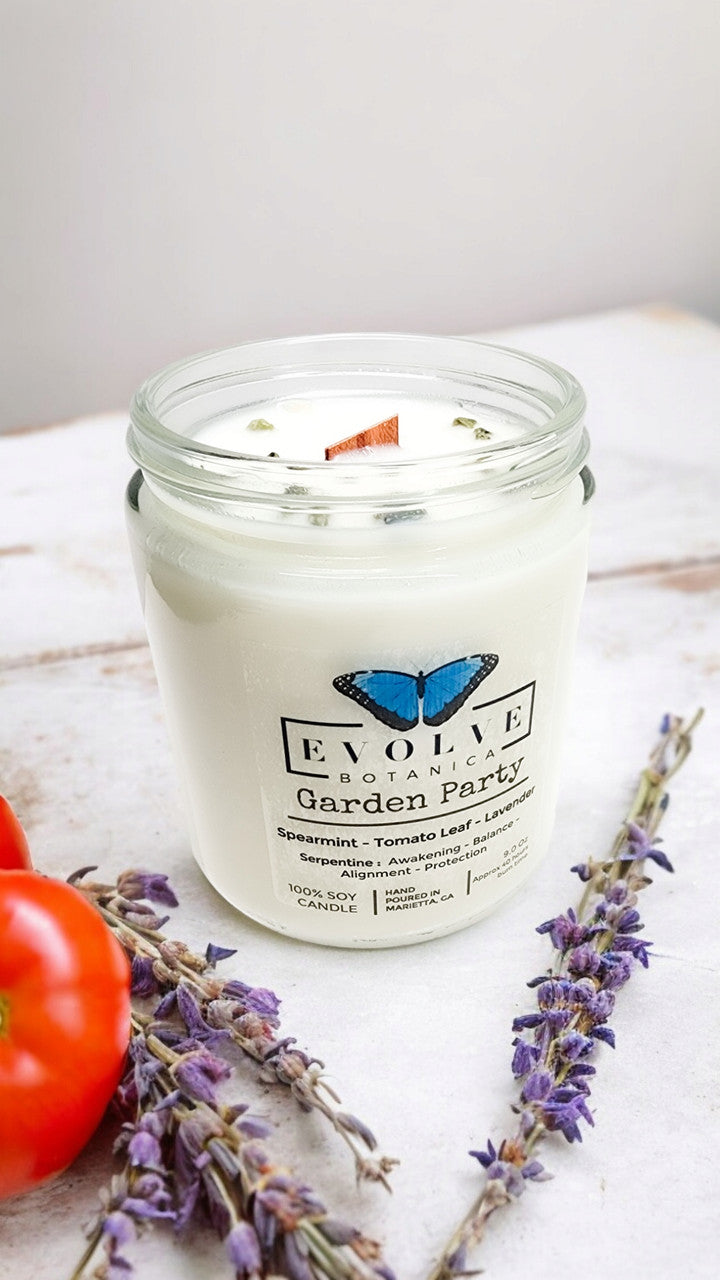 Eovlve Botanica Classic 9oz Jam Jar Crystal Soy Candle - Garden Party