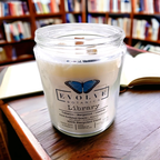 Evolve Botanica Classic 9oz Jam Jar Crystal Soy Candle - Library (Rutilated Quartz)