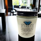 Evolve Botanica Classic 9oz Jam Jar Crystal Soy Candle - Pomegranate Noir (Garnet)