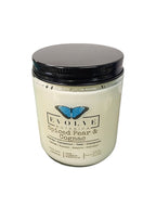 Evolve Botanica Classic 9oz Jam Jar Crystal Soy Candle - Spiced Pear & Cognac (Garnet)