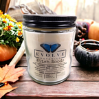 Evolve Botanica Classic 9oz Jam Jar Crystal Soy Candle - Witch Woods (Tourmaline & Zoisite)