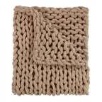 Evolve Botanica Chenille Chunky Knit Throw Blanket - Mushroom