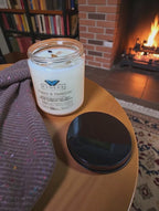 Peach & Passion 9oz Jam Jar Soy Candle, Sunstone & Garnet