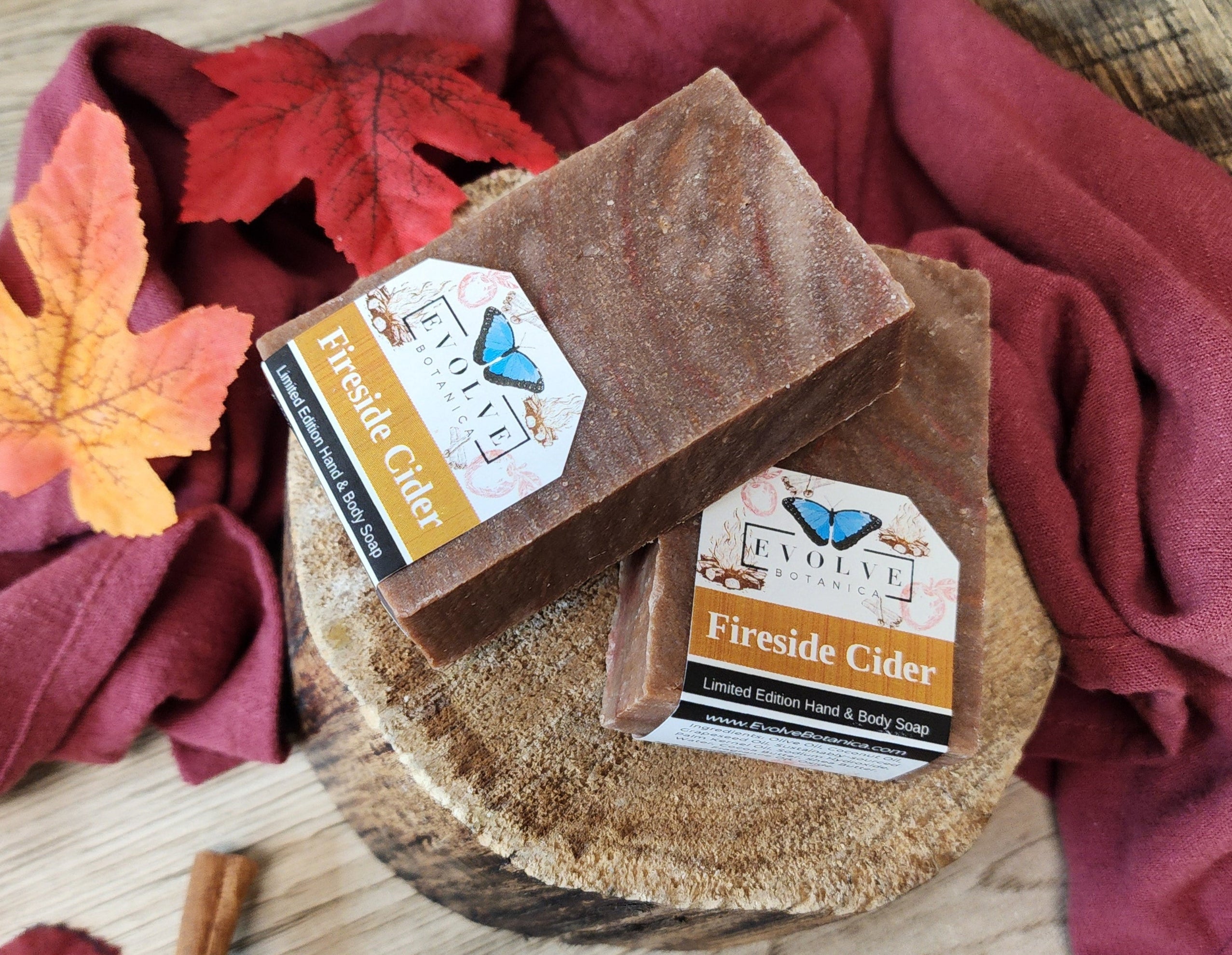 Fireside Cider Soap - Seasonal Shea Butter Hand & Body Bar - Fall Christmas Holiday