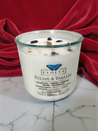 Rocks Candle - Velvet & Vanille (Wood Wick Soy Candle Smoky Quartz Hematite)