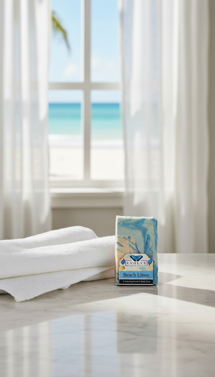 Beach Linen Seasonal Shea Butter Hand & Body Bar - Exfoliating Sea Salt Soap