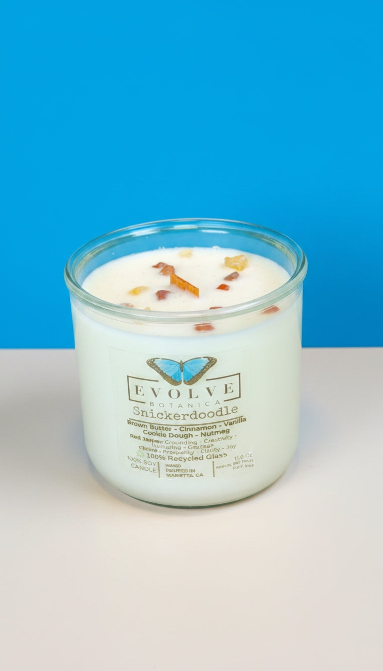 Rocks Candle - Snickerdoodle (Wood Wick Red Jasper & Citrine Gemstone Soy Candle)