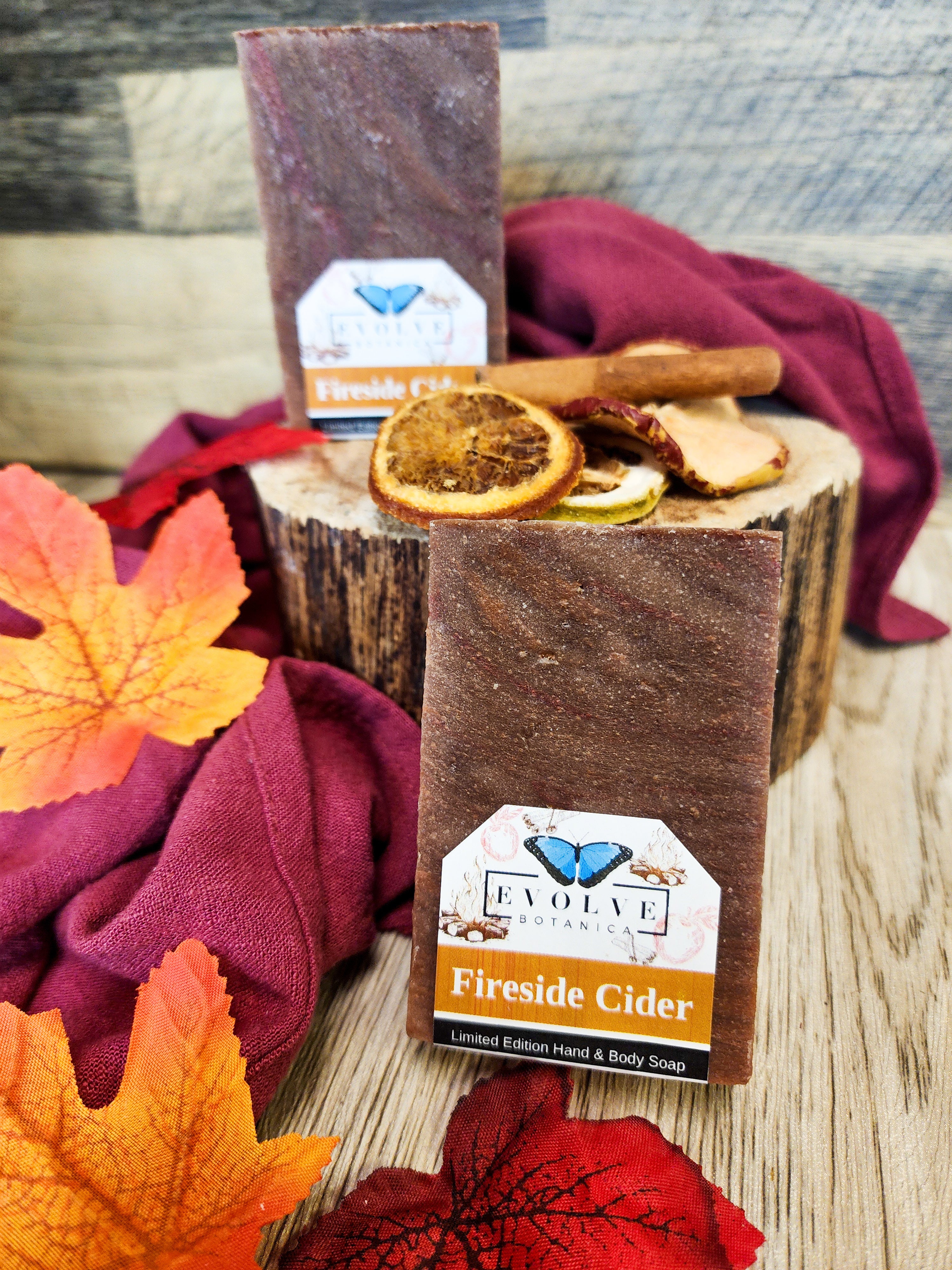 Fireside Cider Soap - Seasonal Shea Butter Hand & Body Bar - Fall Christmas Holiday