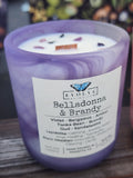 12 Oz Swirl Candle - Belladonna & Brandy (Wood Wick Soy Candle Lepidolite Black Obsidian)