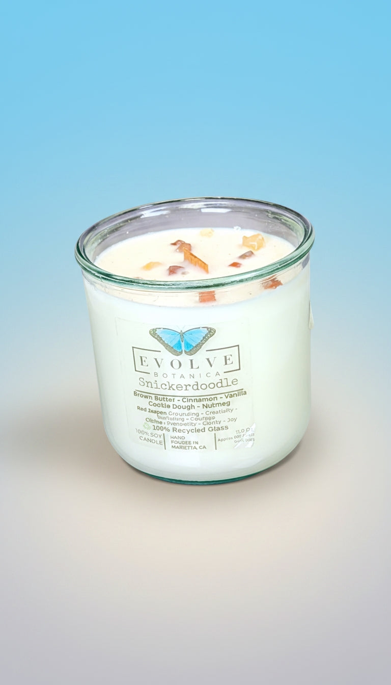 Rocks Candle - Snickerdoodle (Wood Wick Red Jasper & Citrine Gemstone Soy Candle)