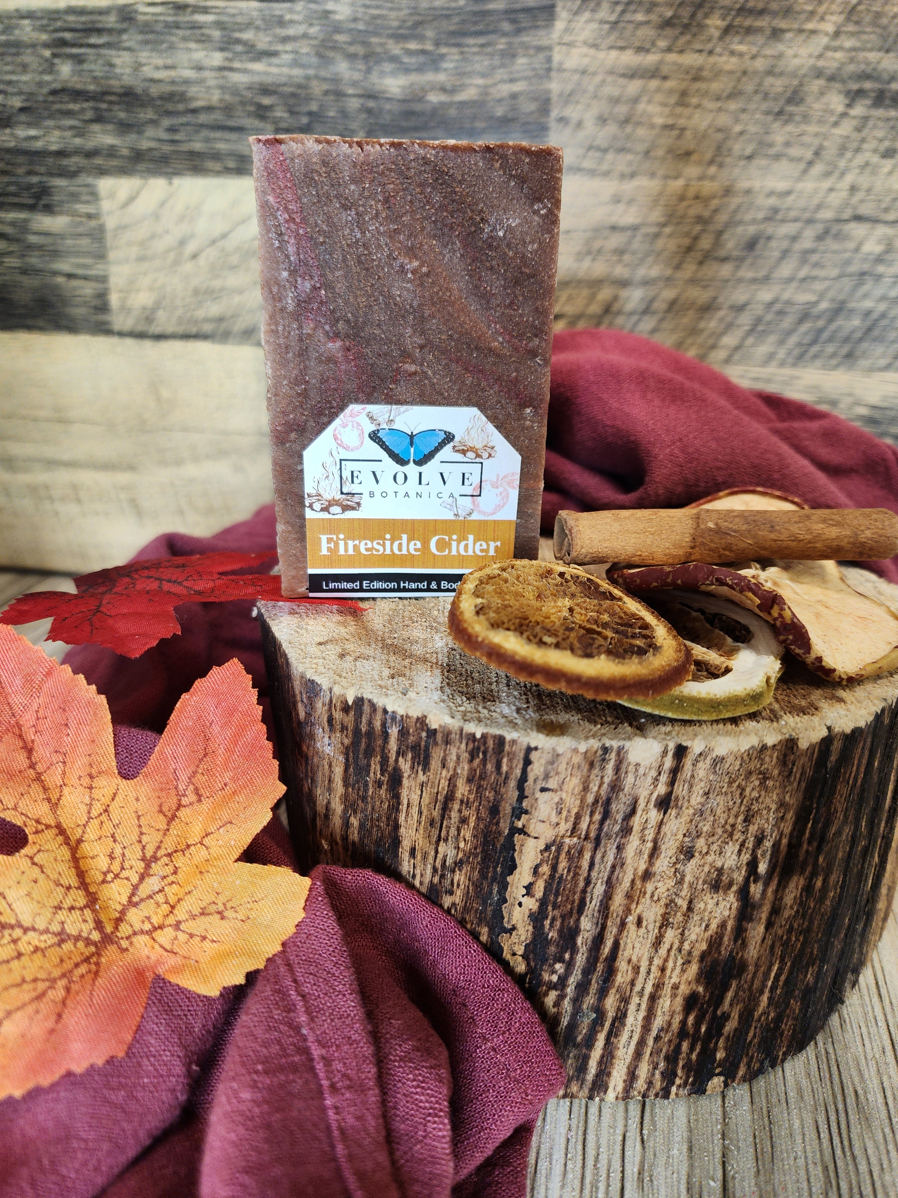Fireside Cider Soap - Seasonal Shea Butter Hand & Body Bar - Fall Christmas Holiday