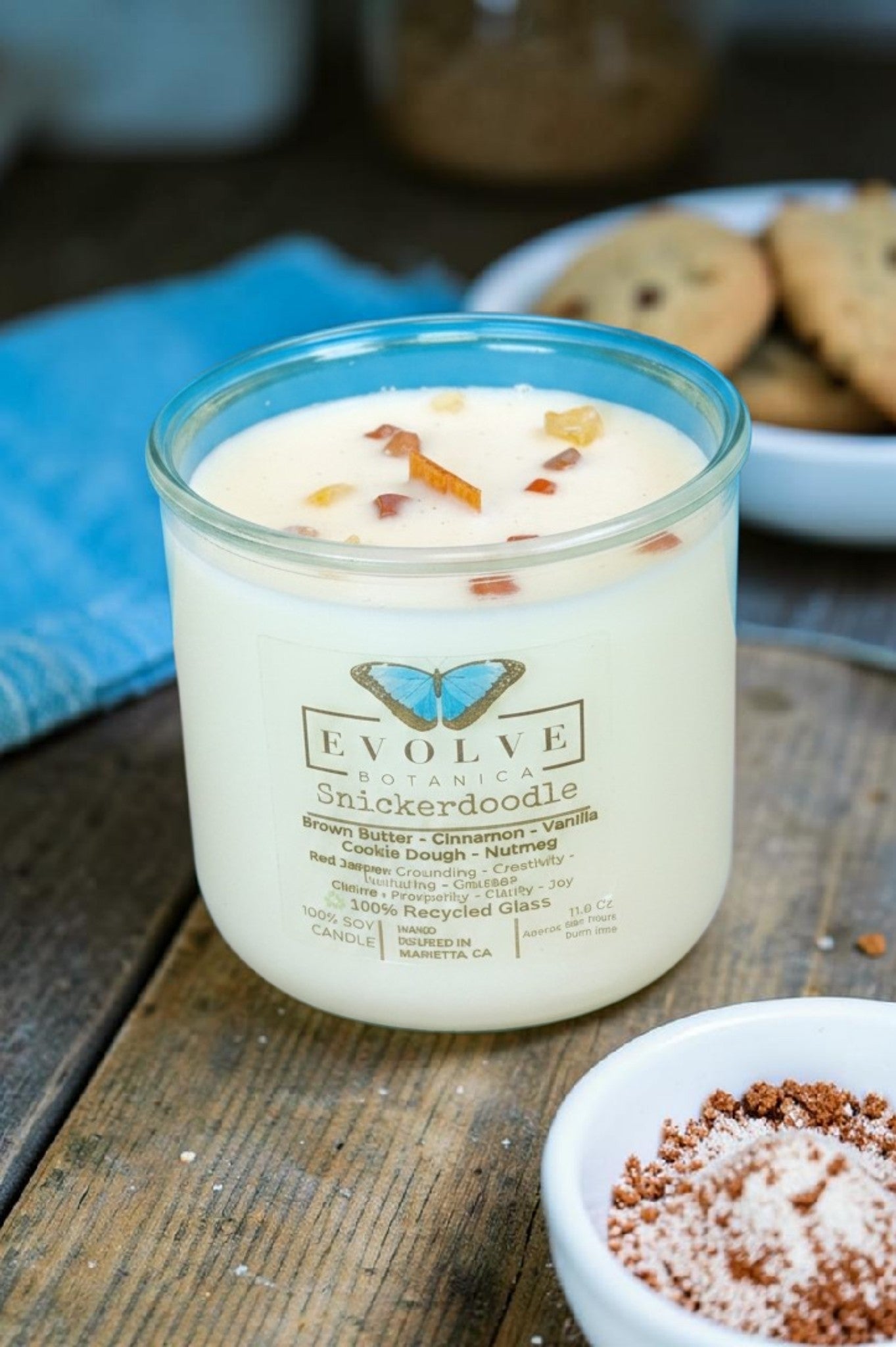 Rocks Candle - Snickerdoodle (Wood Wick Red Jasper & Citrine Gemstone Soy Candle)