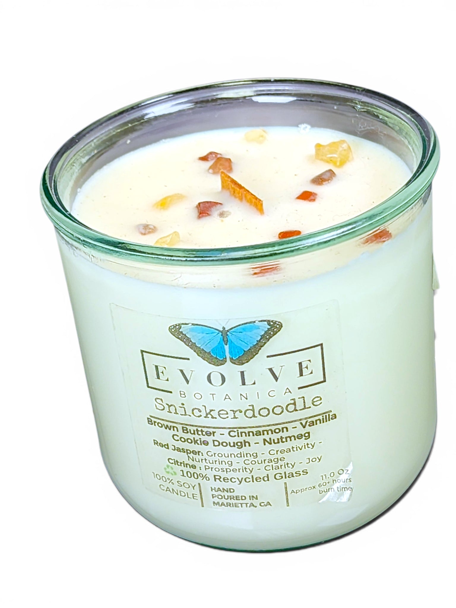 Rocks Candle - Snickerdoodle (Wood Wick Red Jasper & Citrine Gemstone Soy Candle)