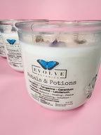 Rocks Candle - Petals & Potion (Wood Wick Soy Candle Amethyst Labradorite)