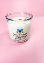 Rocks Candle - Paris & Petals (Wood Wick Soy Candle Rose Quartz Peach Moonstone)