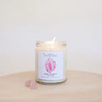 Evolve Botanica Rose Quartz Crystal Candle - (Love) -  9 oz Soy Candle