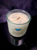 Apparition candle top view moody studio shot